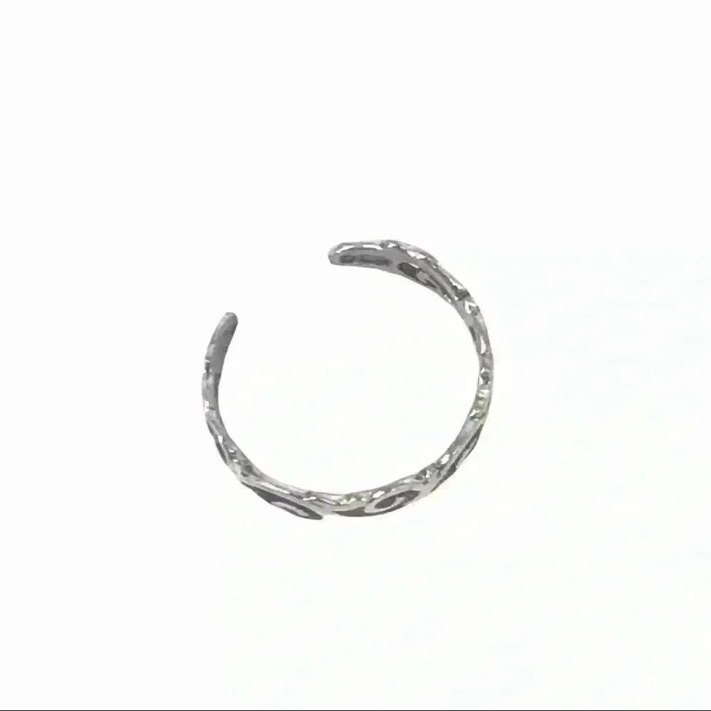 925 TOE RING XS STAMPED STERLING SILVER WAVES IN THE WIND ADJUSTABLE
